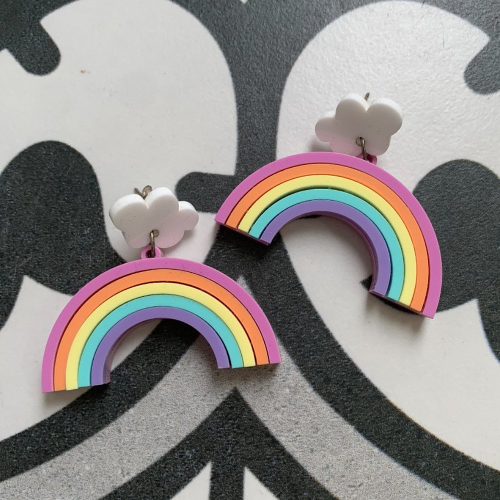 Lazy Oaf Lorelai rainbow earrings